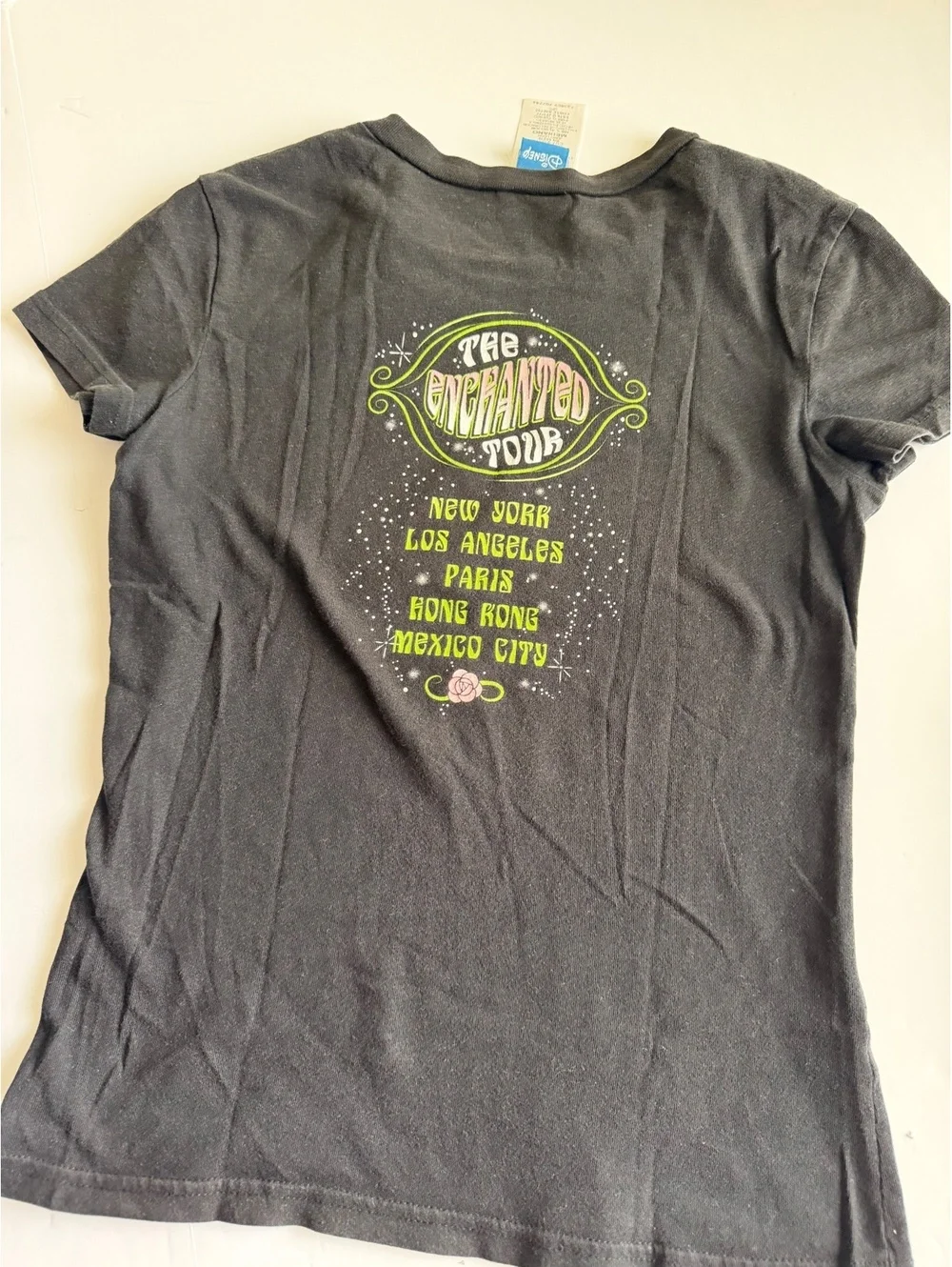 Y2K Disney Tinker Bell Pixiepalooza Tour Black Tee Youth Medium (8/10)